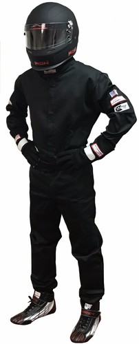 RACING SUIT FIRE SUIT ONE PIECE 1 LAYER BLACK SIZE ADULT MEDIUM - 第 8/10 張圖片