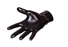 SUPER SALE Latex WRIST/SHORT Gloves / HEAVYWEIGHT / BLACK /Made in UK / 108a-hw