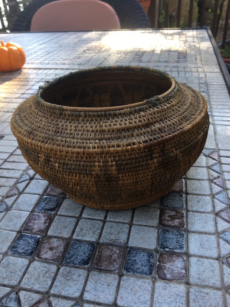 ビンテージインディアンバスケット Vintage Native American Indian Handwoven Basket 7” x 4” | eBay