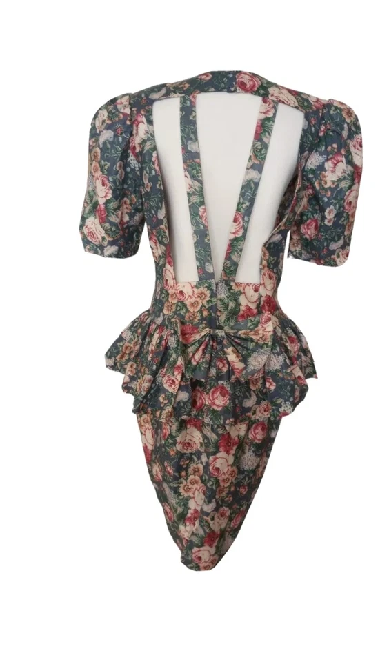 vintage 80s jessica mcclintock gunne sax dress floral cotton tea cottage lace - Image 4 of 4