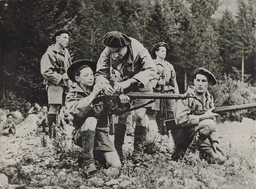 WW2 PRESS PHOTO WAR MEN WEAPONS MAQUIS RESISTANCE FRENCH ALPES