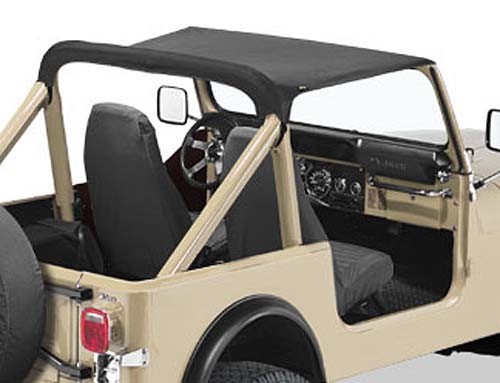Bikini noir pour Jeep CJ7 : bâche d'été de remplacement en vinyle robuste