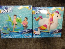 H20GO! Bestway Fantasy Dragon AND Unicorn Kids Ride-On Pool Floats F2B