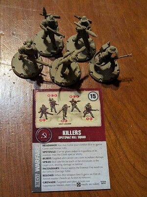Dust Tactics Killers Spetsnaz Kill Squad - Unpainted - Has Cards 