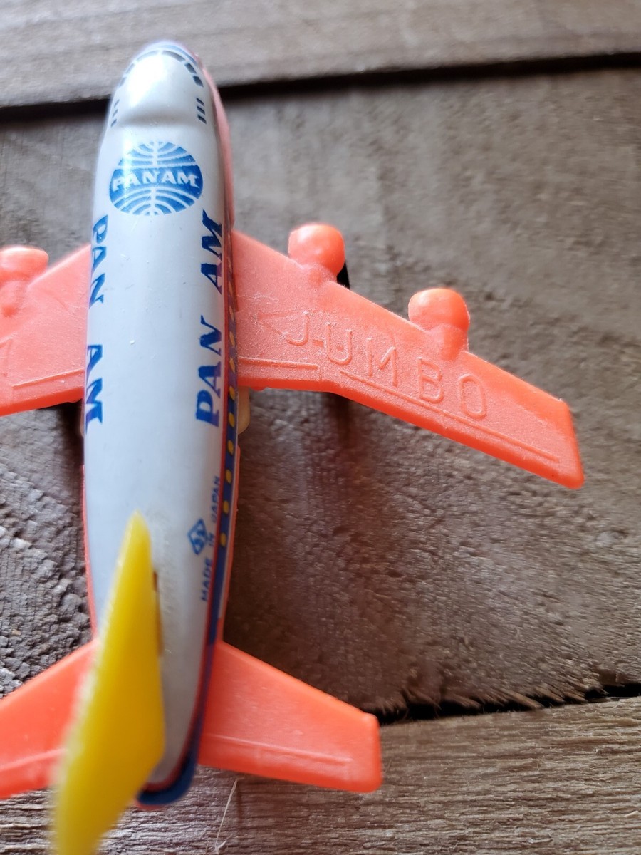 Vintage Pan Am - Tin Plate Friction Toy Plane - B-747 Jumbo