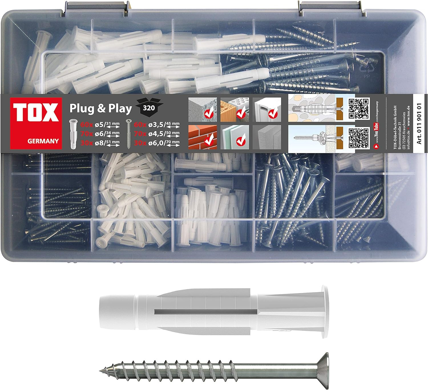 Kit TOX 01190101 Plug & Play 320 pz: Il Segreto per Fissaggi Impeccabili