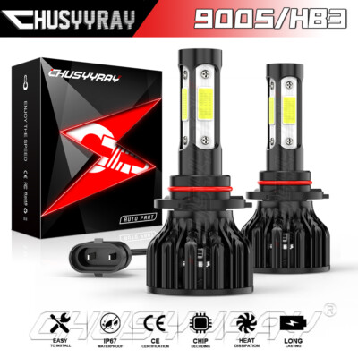 4-Sides Combo 9005 HB3 LED Headlight kit High Low Beam 6000K Cool White Bulb 2pc