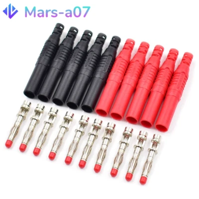 10 Stck. Sicherheit 4 mm ummantelter Bananenstecker Kupfer Lötzinn Typ Zum Selbermachen Messleitung Stecker - Bild 1 von 4