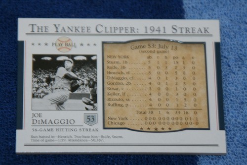 Joe DiMaggio #S53 2003 Upper Deck Play Ball Yankee Clipper card