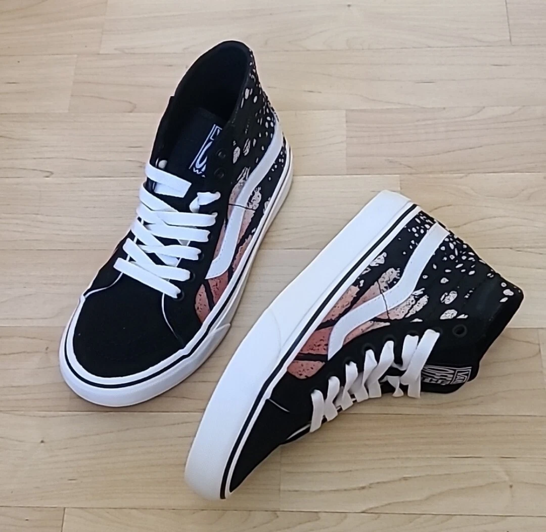 Vans Sk8 Hi 500715 sneaker stringate nere farfalle scamosciate tela donna taglia 5 5