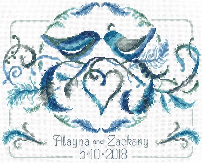 LOVE BIRD HOCHZEIT KREUZSTICHKARTE
