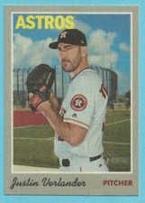 2019 Topps Heritage Baseball Justin Verlander 1970 Cloth Sticker Astros #14
