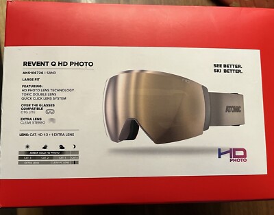 NEW Atomic Revent Q HD Photo Ski Snowboard OTG Goggles SAND Clear Lens 