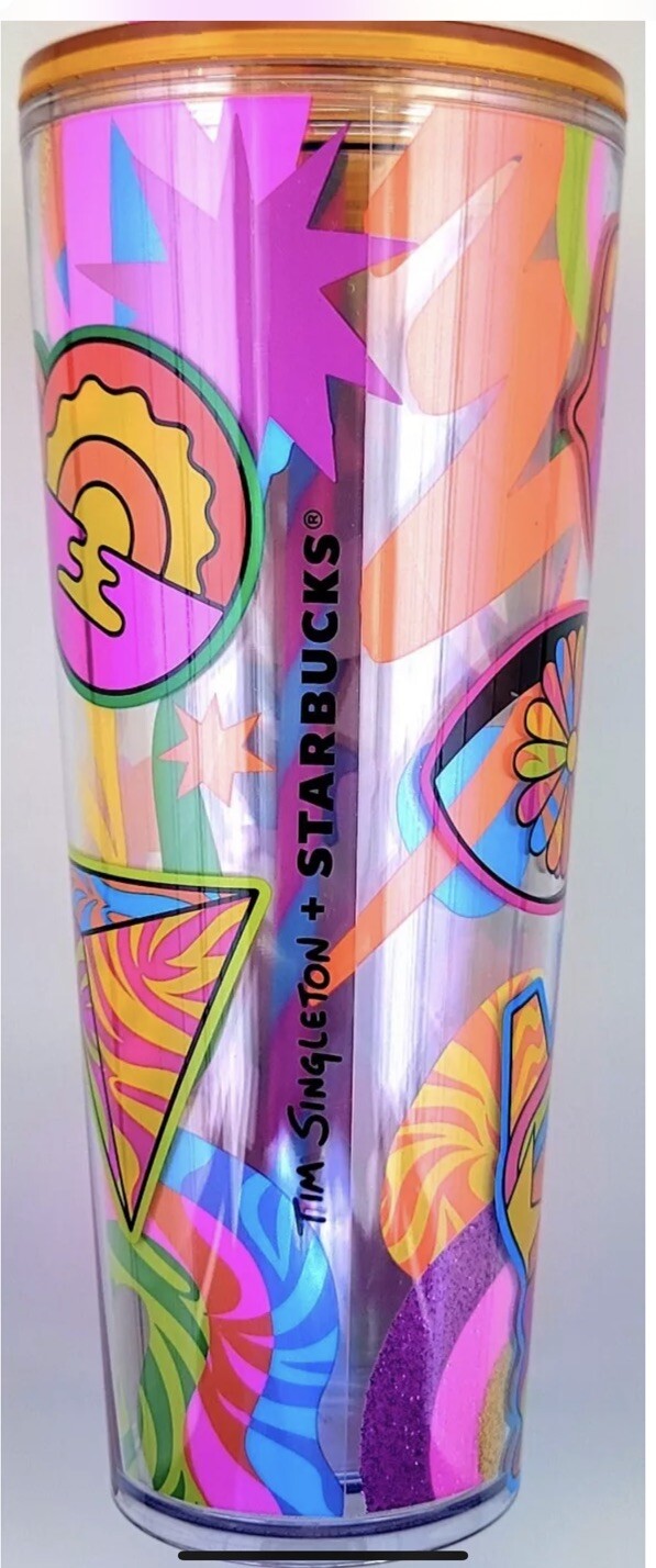 Starbucks 2023 Pride Glitter Holographic Foil 24oz Venti Tumbler Tim Singleton Edition