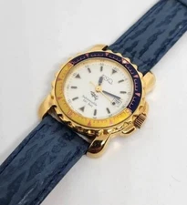 Beautiful Swiss Esquire ESQ Submersible Men's Gold Water Resistant Watch 