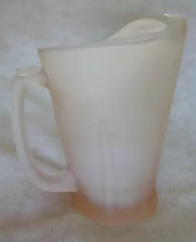 Frosted Pink Tiara Indiana Glass Vintage Water Pitcher Pink Satin 50 oz