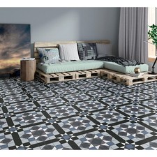 Victorian Matt Patterned Ceramic Floor Square Tile | 450x450mm | 3 Colours