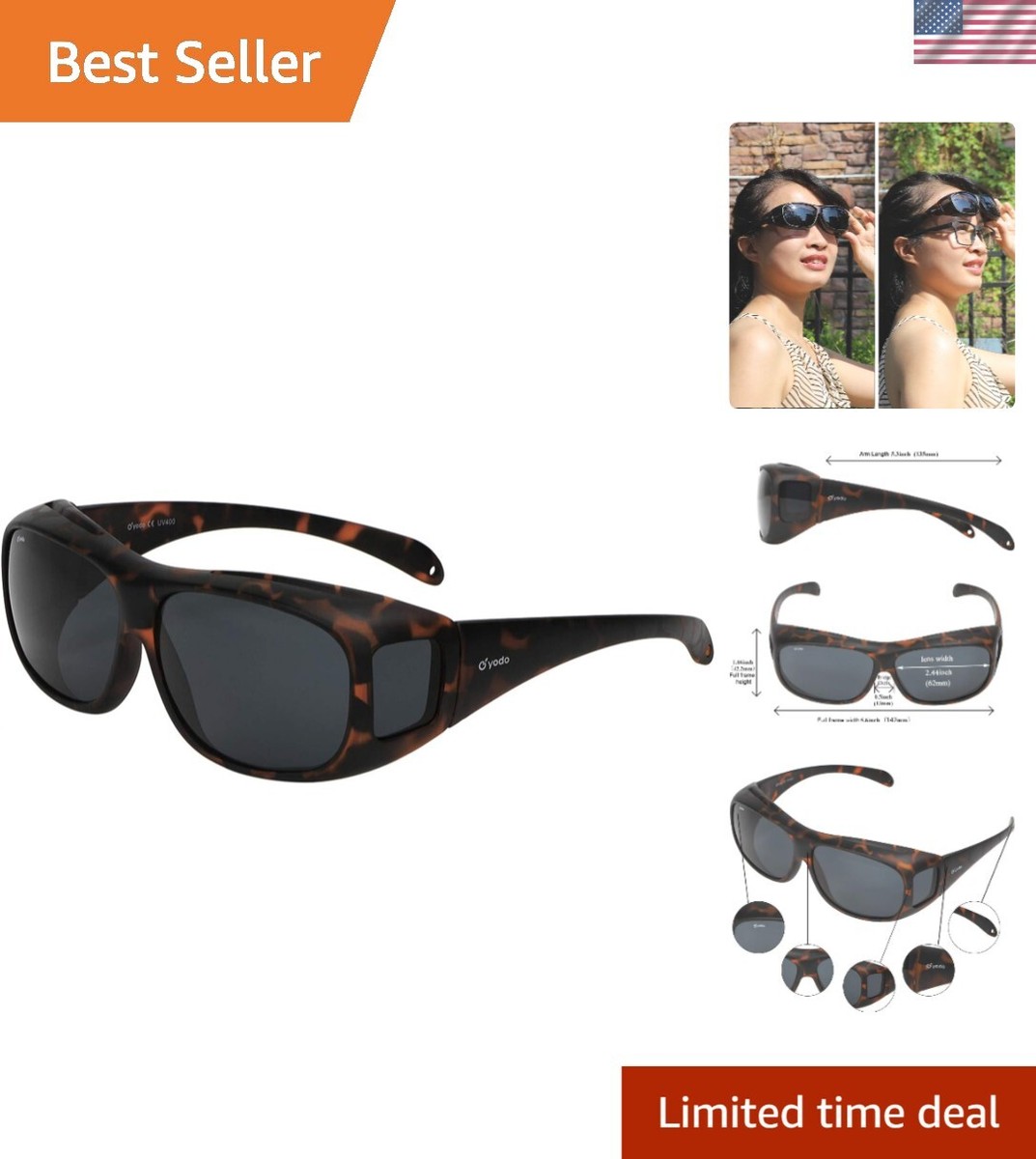 Lightweight Polarized Sunglasses with UV Protection – Fits Over Reading  Glasses