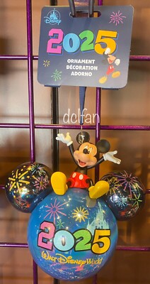 2025 Walt Disney World Parks Mickey Mouse Icon Glass Ball Ear