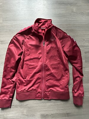 Kappa Track Jacket Full Zip Up Women s Size XS Red Extra Small