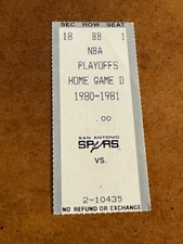 1981 NBA Semifinals Playoff Basketball Ticket San Antonio Spurs Houston Rockets