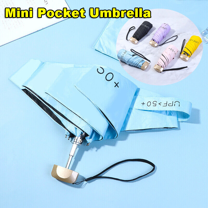 Mini Umbrella Bag Handbag Size Compact Folding Windproof Travel Brolly  Colours