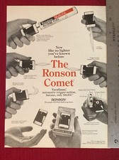Pubblicità stampa The Ronson Comet Varaflame Lighter 1969 - ottima da incorniciare!