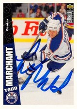Todd Marchant autographed Hockey Card (Edmonton Oilers, SC) 1996 Upper Deck #97