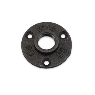 3/4'' BLACK MALLEABLE IRON FLOOR FLANGE fitting pipe npt - vintage