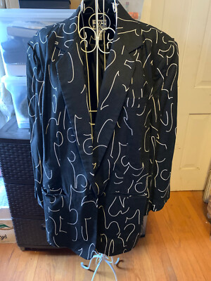 J.R.T. by NEWPORT NEWS Black & White Modernist Print Blazer Jacket - Size 20W