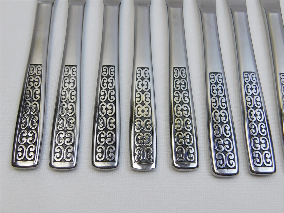 LOTE de facas de jantar 12 peças prata internacional SERENATA aço inoxidável MCM - Imagem 3 de 4