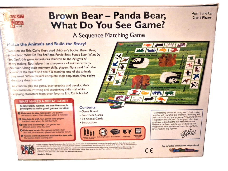 ERIC CARLE - "Brown Bear - Panda Bear, What Do You See?" GAME - * New * - Image 2 of 3