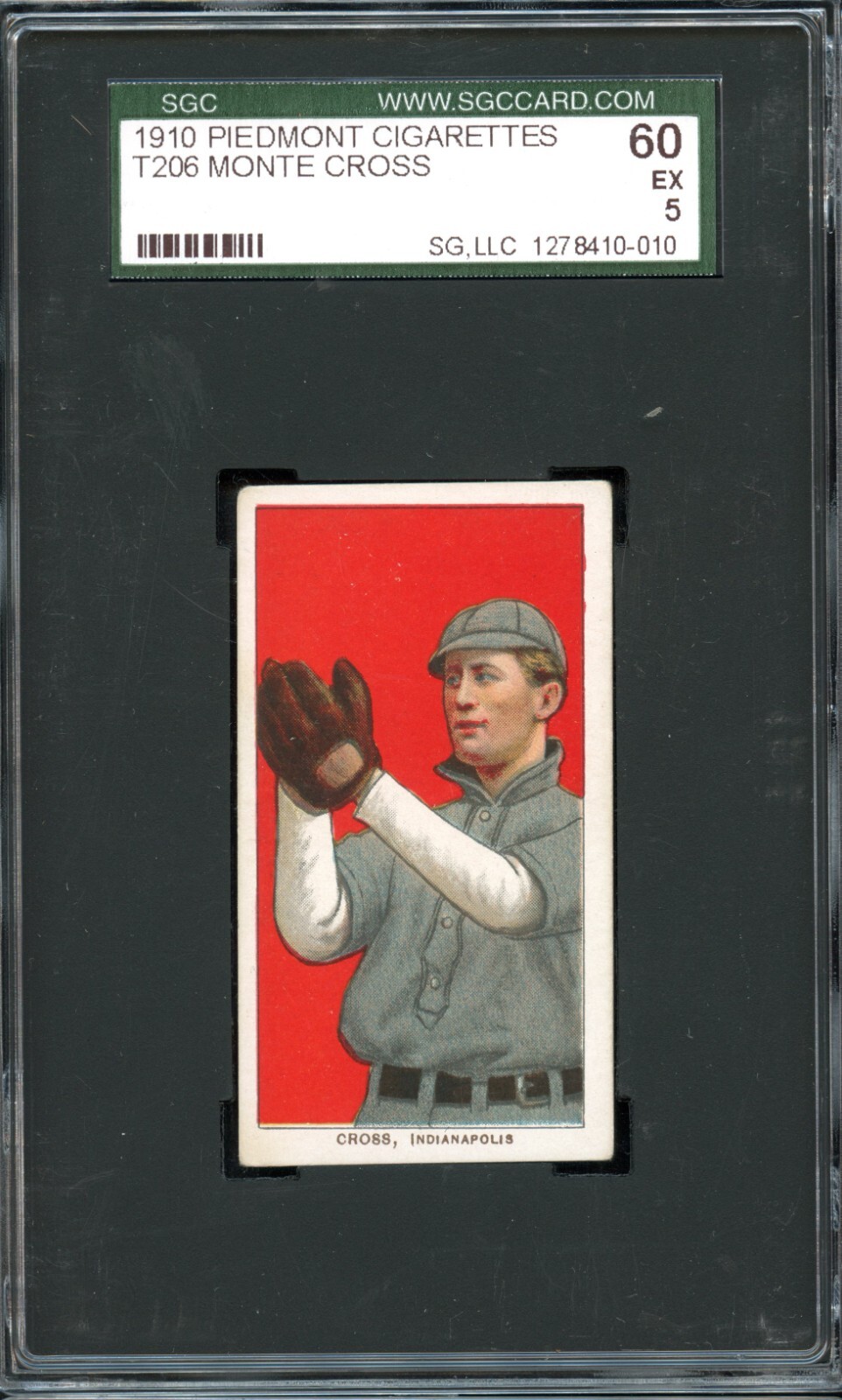 SGC BB - 1909-11 - T206 - Piedmont 350 - Monte Cross - SGC 5 - EX