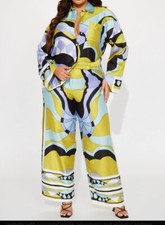 lady women fashion nova multicolor pant set