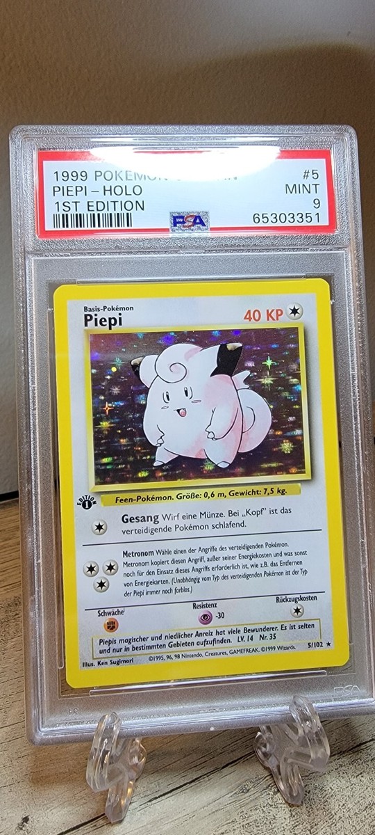 MINT PSA 9 Piepi Clefairy 5 1st Edition Base Set Holo Holographic