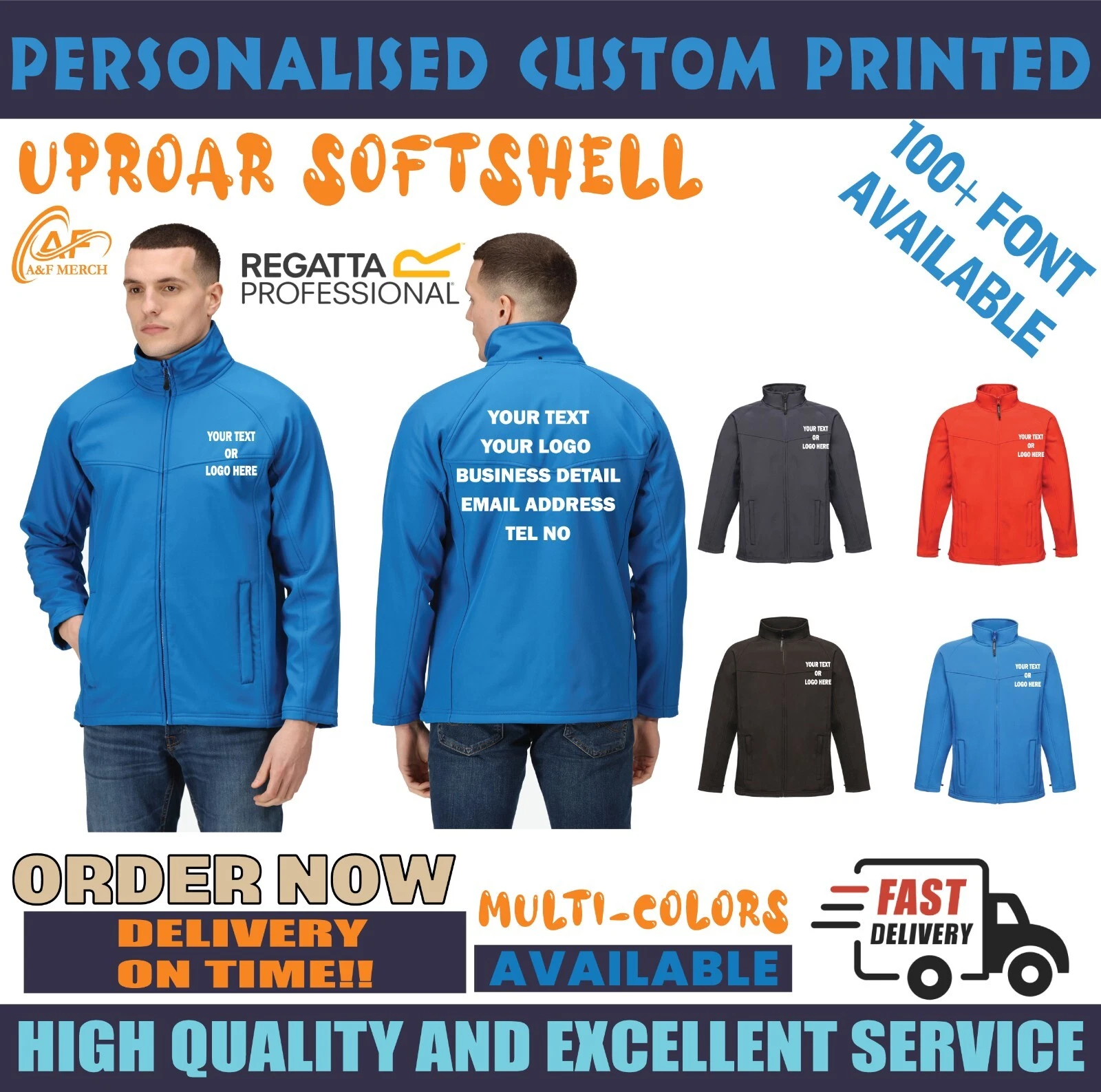 Personalised Custom Regatta Professional Uproar Softshell Jacket Zipped RG150