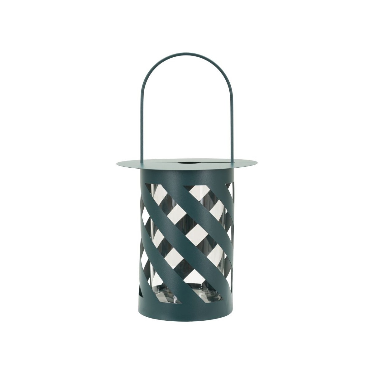 Lanterne en Métal Twist Saturn 43cm Bleu pour Ambiance Lumineuse de Terrasse