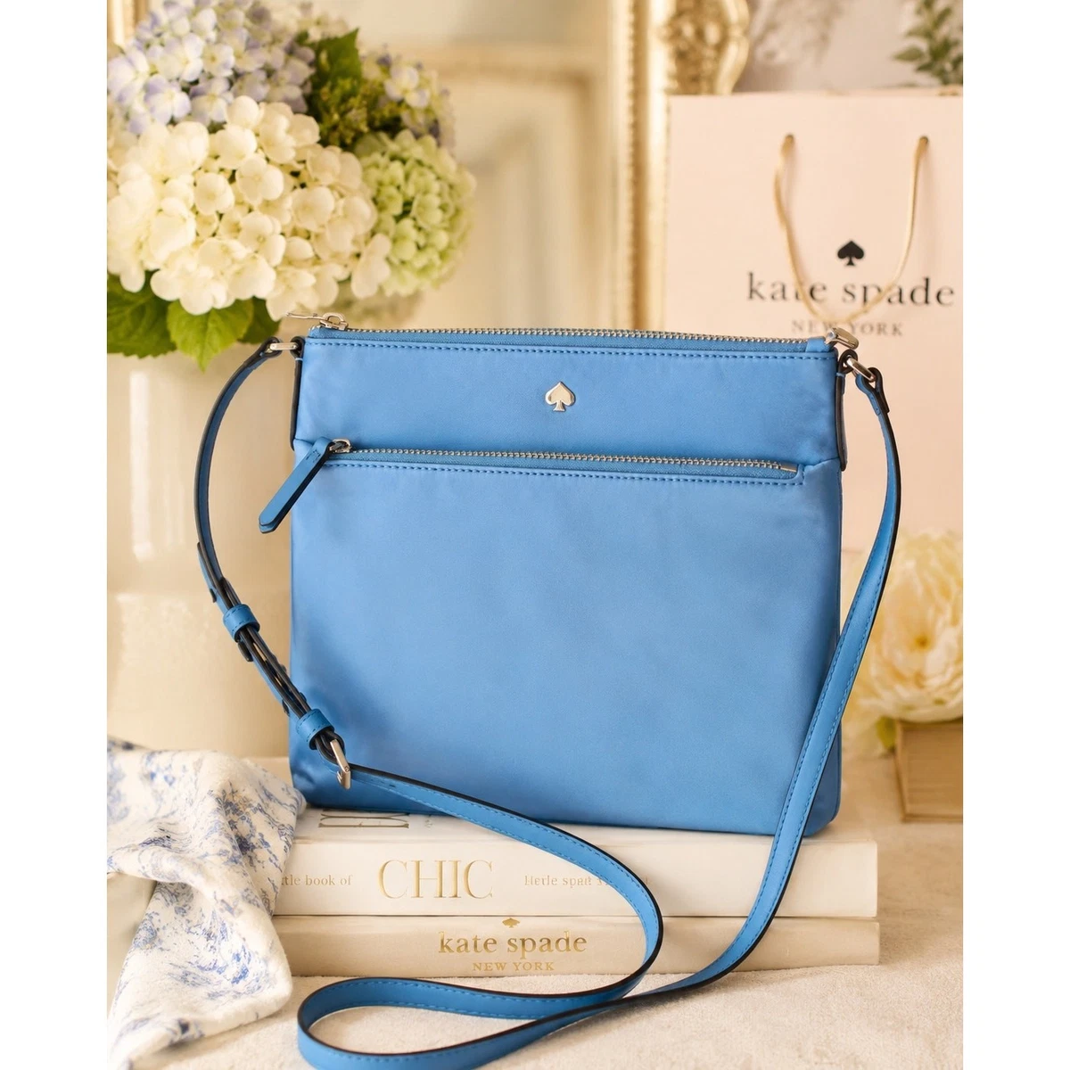 kate spade new york Nylon Exterior Blue Bags & Handbags for Women