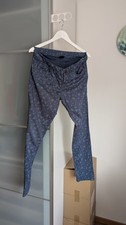 Hose blau Floralprint / Muster - Größe 40