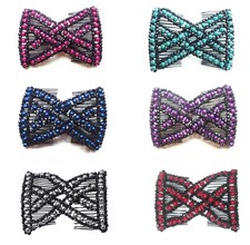 Easy combs 6 Pcs Beaded Hair Comb Random color Stretch available