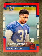 2017 Panini Donruss #361 Quincy Wilson Rookie RC Card Press Proof Red Parallel. rookie card picture