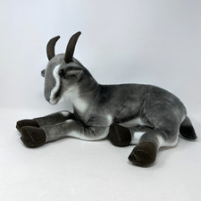 Lindo muñeco safari salvaje gris de peluche de cabra pigmea Viahart Patrick