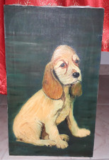 Quadro cucciolo cane cagnolino cocker olio su tela 30x50cm Giovanni Cinelli