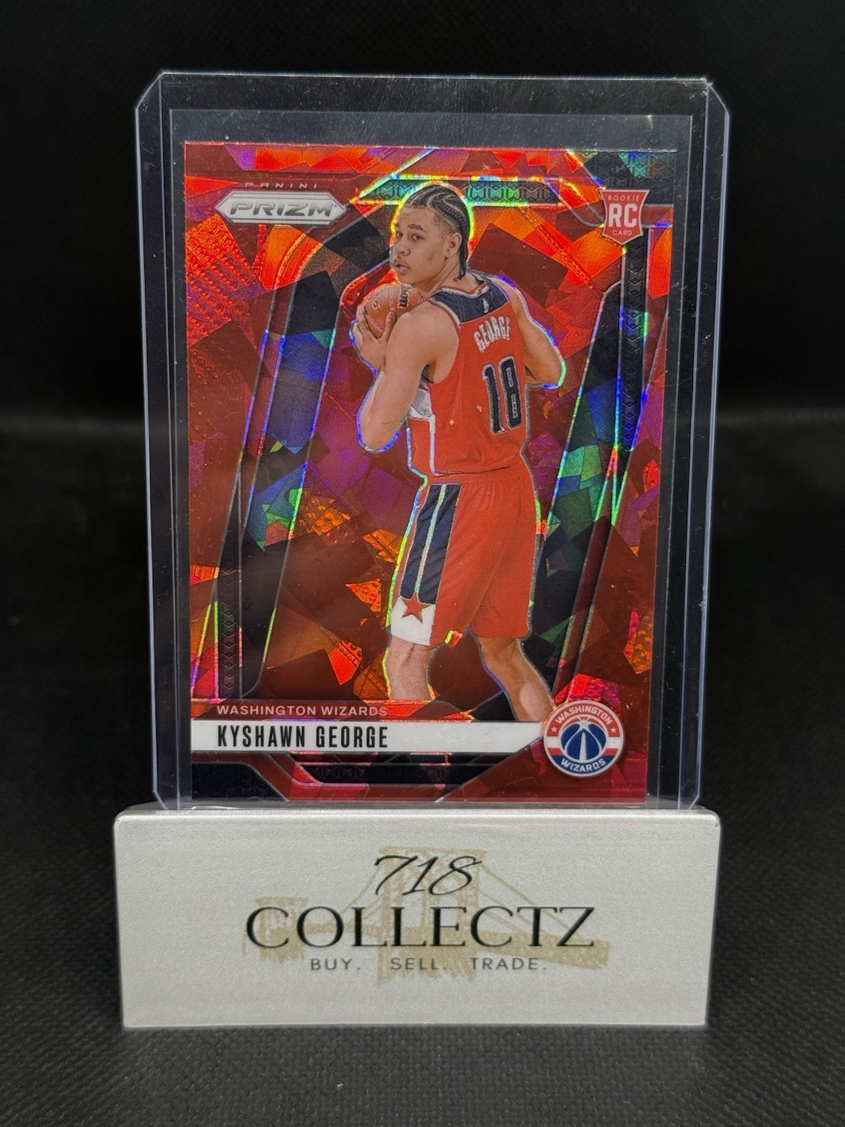 2024-25  Panini Prizm Kyshawn George Red Cracked Ice #257