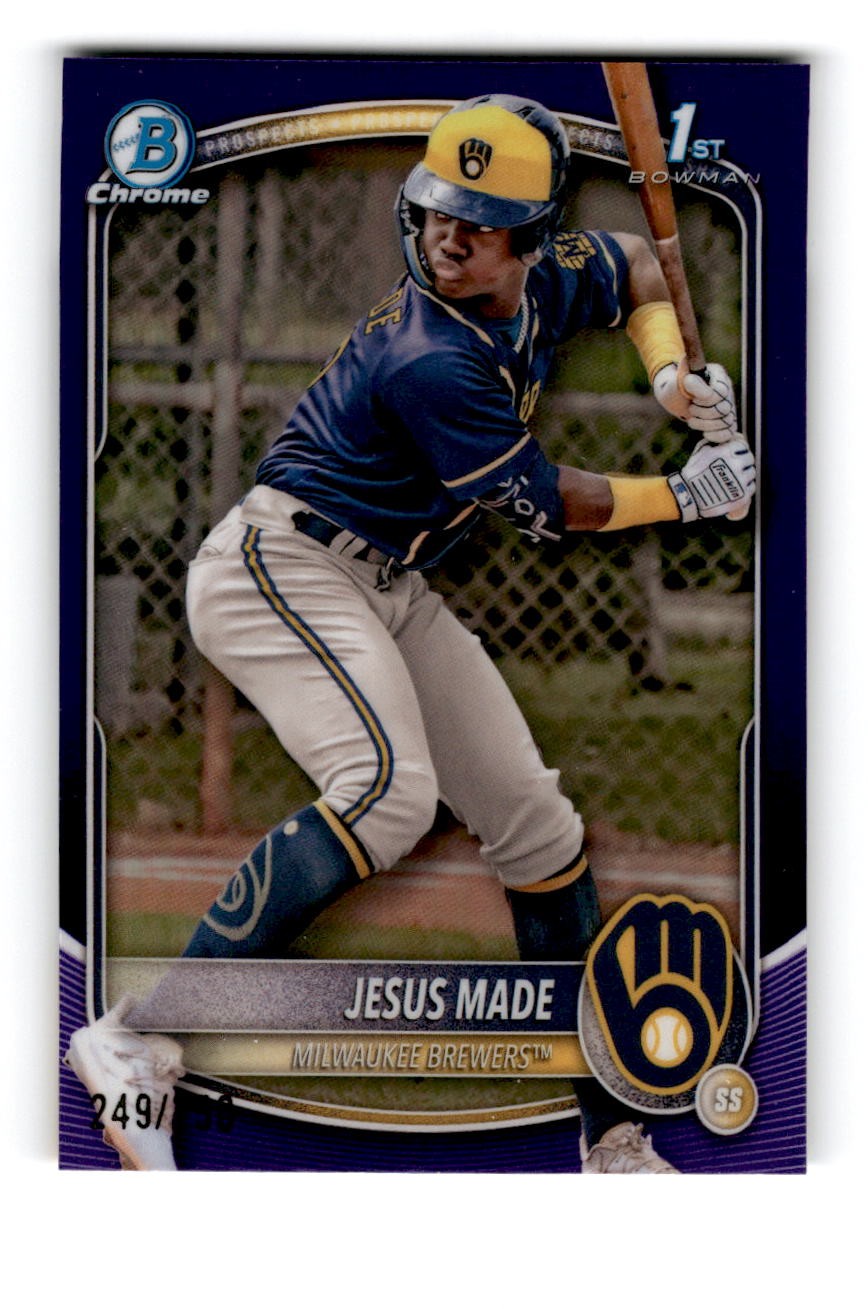 2025 Bowman 1st #BCP-50 Jesus Made Chrome Prospects True Purple Refractor #/250