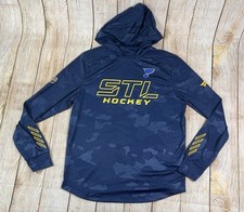 NHL St. Louis Blues Fanatics Hockey Pro Locker Room Camo Navy Pullover Hoodie M