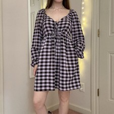 Wild Fable Purple And Black Long Sleeve Mini Dress Women  s Size Small