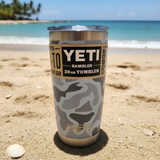 Yeti 20 oz RAMBLER TUMBLER LIMITED EDITION BLUE CAMO New