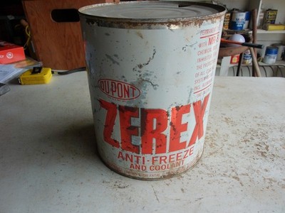 Vintage Empty 1 Gallon Zerex Antifreeze Oil Can Lot 26-23-A