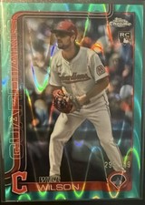 Topps Chrome Update Teal Raywave Rookie Will Wilson Guardians USC187 /399 Card. rookie card picture